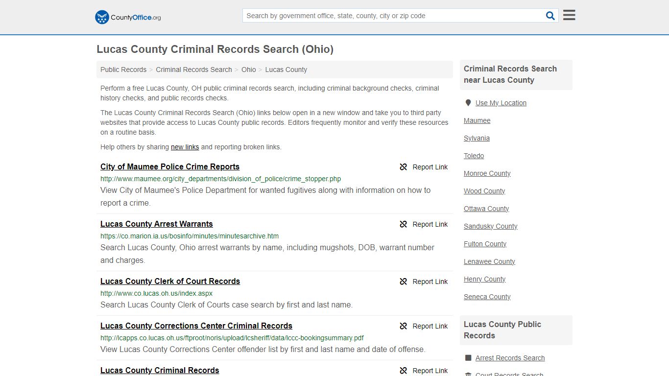 Criminal Records Search - Lucas County, OH (Arrests, Jails & Most ...